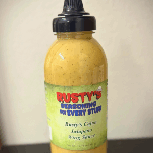 Rusty's Seasoning for Every Stuff bottle of Rusty's Cajun Jalapeno Wing Sauce